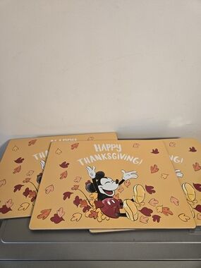 Vintage Disney Mickey Mouse Thanksgiving Placemats - Set of 3